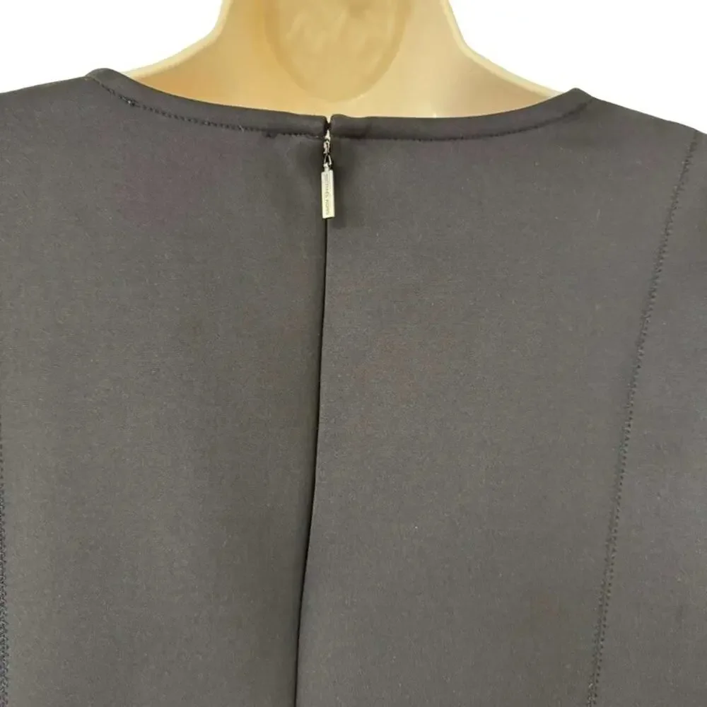 Michael Kors Womens Black Scuba Knit Studded V-Neck Mini Dress Stretch sz XL